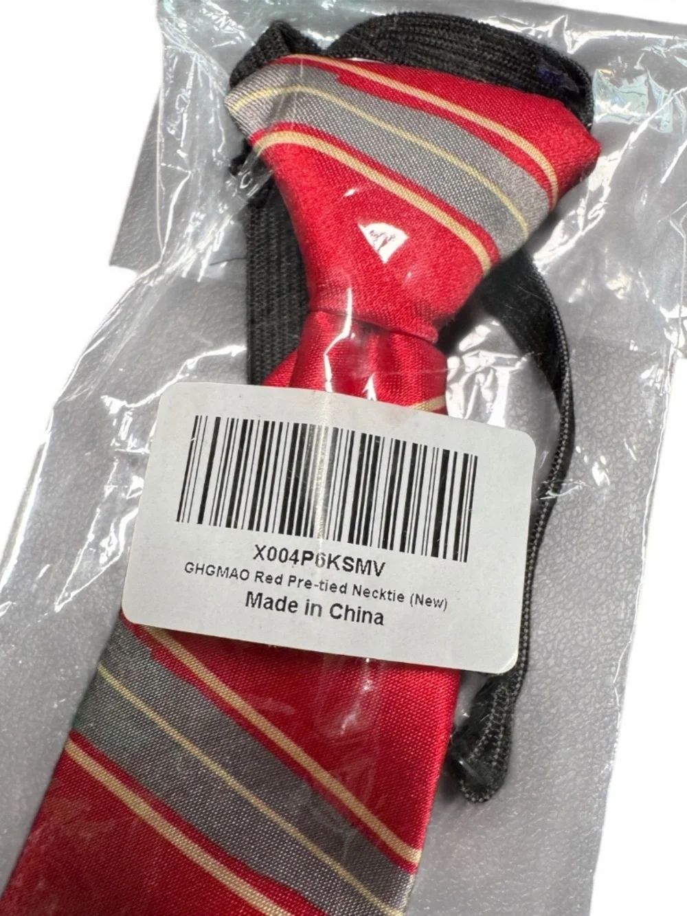 Kids Red Striped Pre-Tied Neck Tie NIP